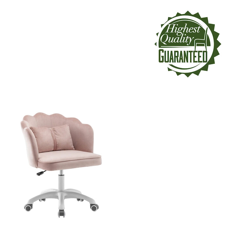 Fauteuil de bureau Porthos Home Taio en velours festonné avec piètement en nylon