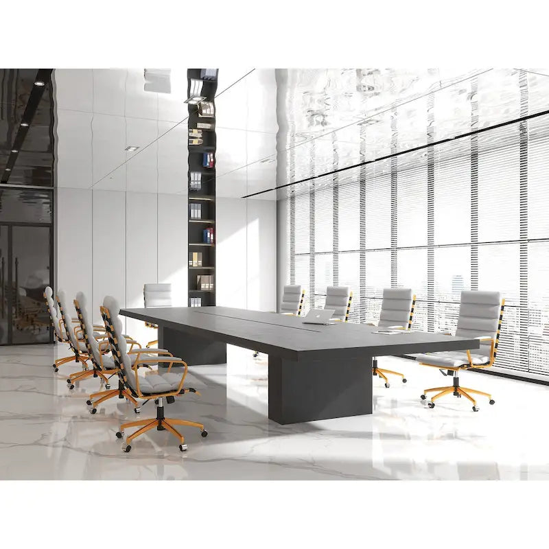 Chaise de bureau LUXMOD en similicuir, structure dorée, réglable et pivotante