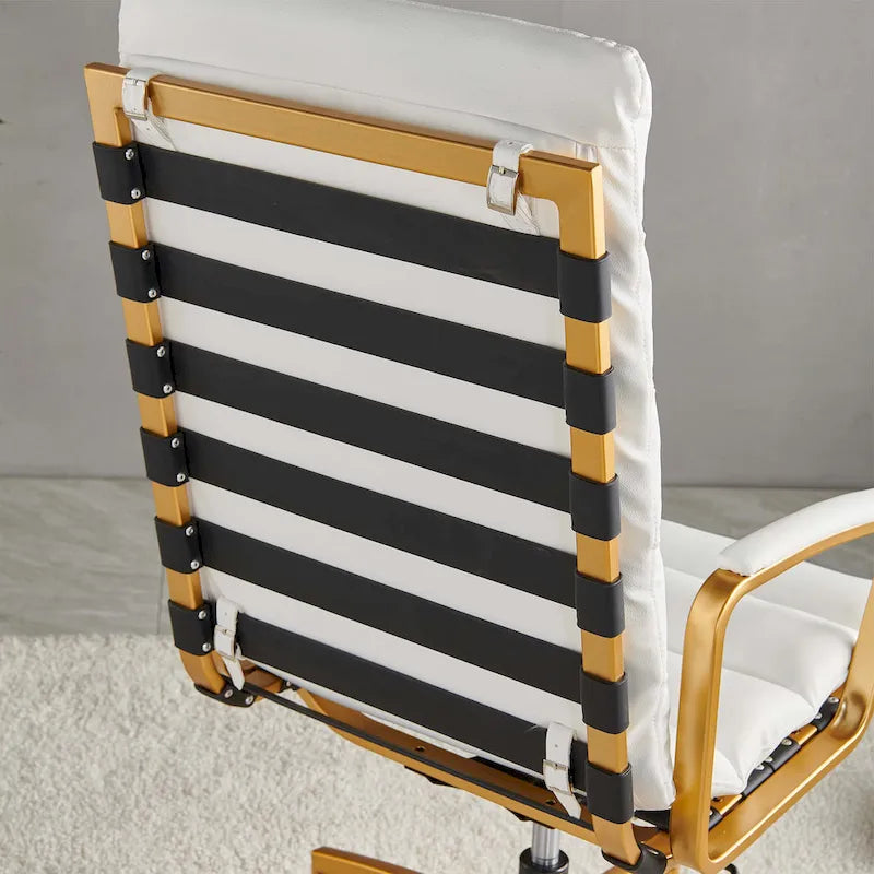 Chaise de bureau LUXMOD en similicuir, structure dorée, réglable et pivotante