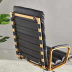 Chaise de bureau LUXMOD en similicuir, structure dorée, réglable et pivotante