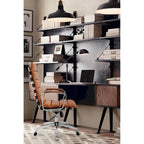 Chaise de bureau LUXMOD en similicuir, structure dorée, réglable et pivotante