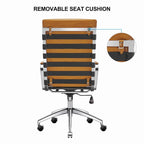 Chaise de bureau LUXMOD en similicuir, structure dorée, réglable et pivotante