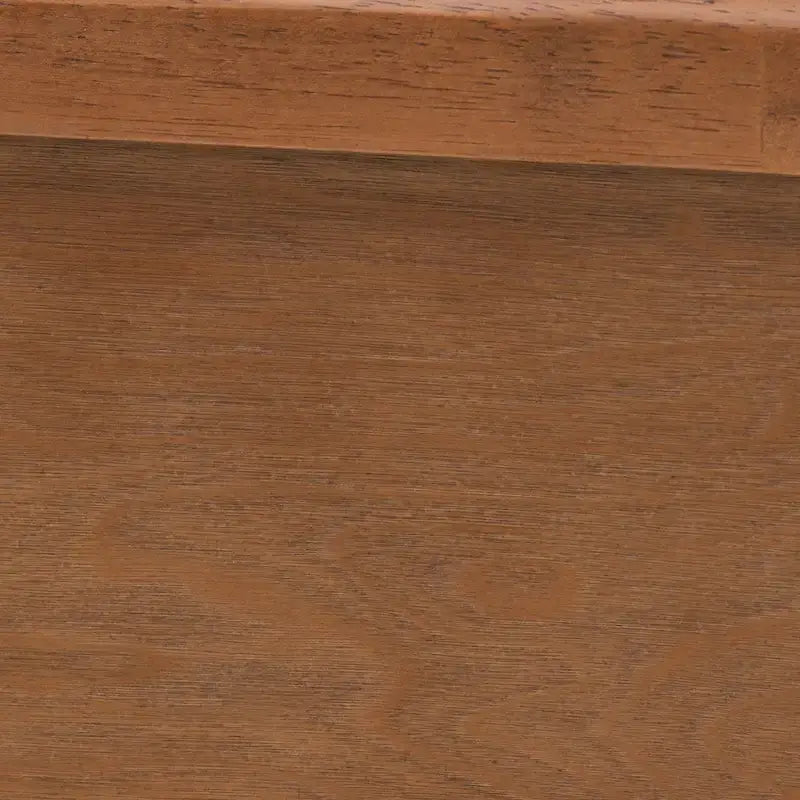 Lit plateforme Eridian de style moderne du milieu du siècle, en bois finition noyer brun et rotin naturel