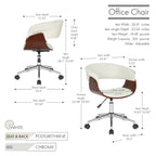 Fauteuil de bureau Carson Carrington Sauoarkrokur en similicuir avec piètement chromé