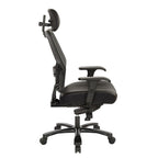 Fauteuil de direction grande taille en cuir reconstitué noir