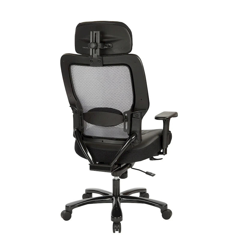 Fauteuil de direction grande taille en cuir reconstitué noir