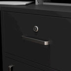 Bureau d'accueil fonctionnel en forme de L, comptoir de réception