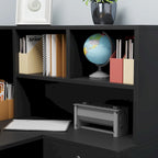 Bureau d'accueil fonctionnel en forme de L, comptoir de réception