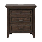 Paradise Valley Saddle Brown Nightstand with Charging Station