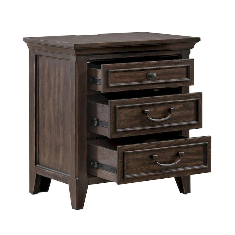 Table de chevet Paradise Valley Saddle Brown avec station de recharge