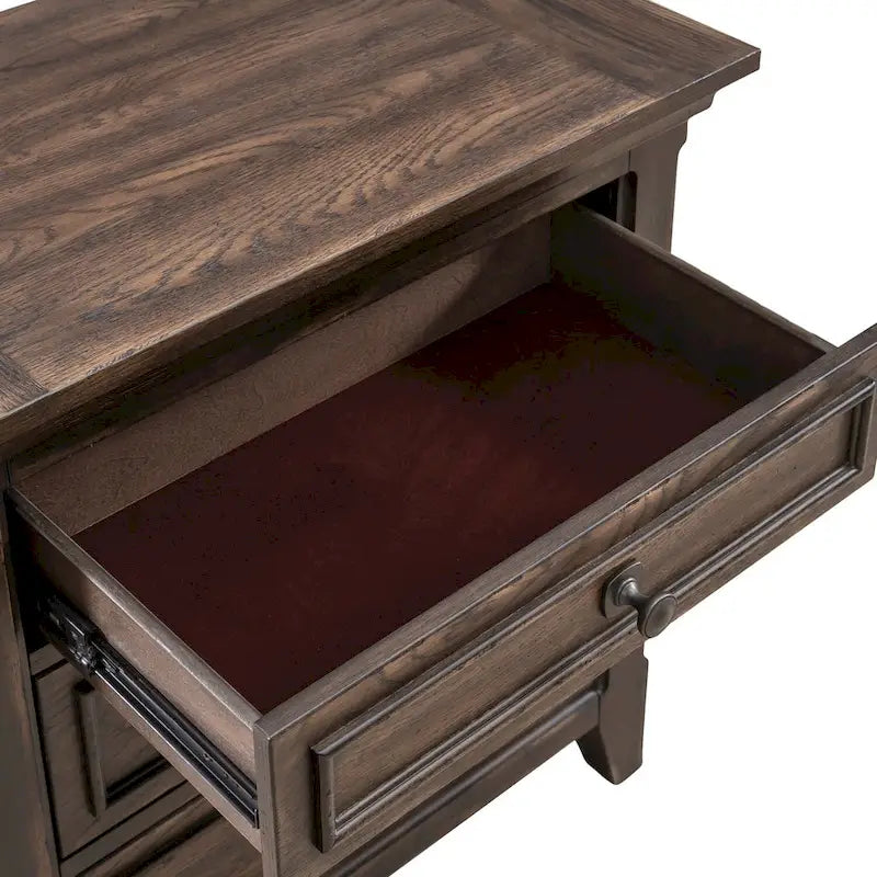 Table de chevet Paradise Valley Saddle Brown avec station de recharge