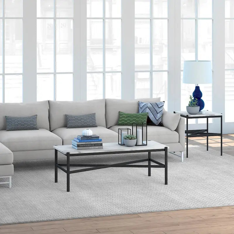 Table basse en marbre bronze noirci Silver Orchid Nestor