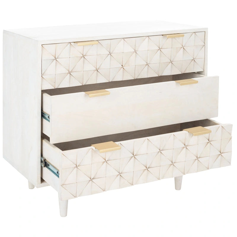 Commode de chambre à coucher SAFAVIEH Cena à 3 tiroirs