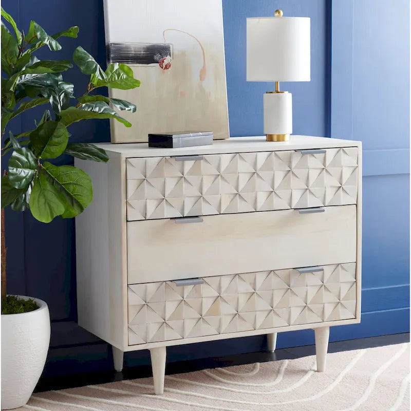 Commode de chambre à coucher SAFAVIEH Cena à 3 tiroirs