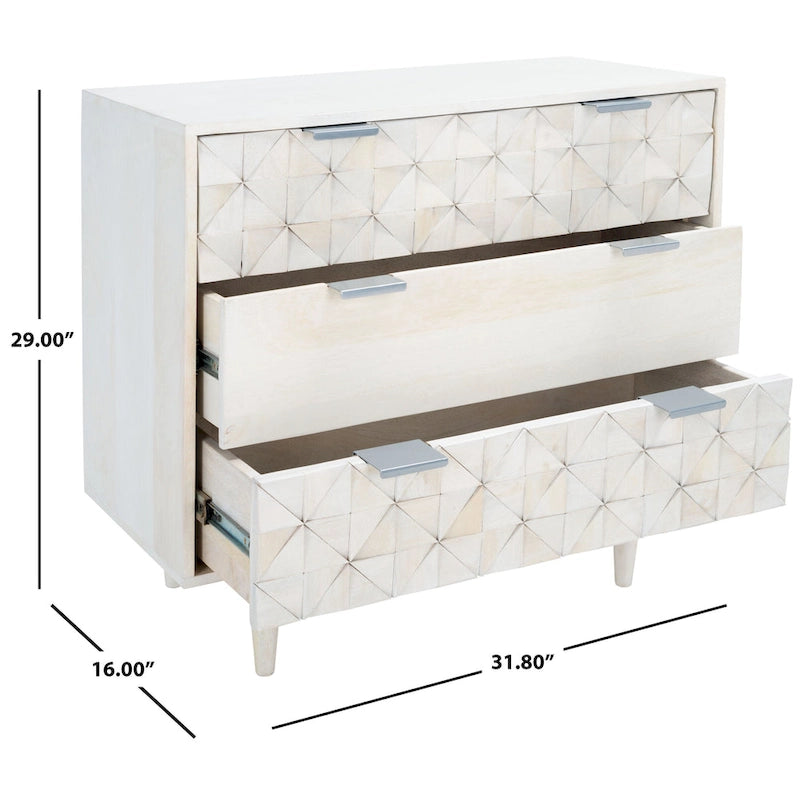 Commode de chambre à coucher SAFAVIEH Cena à 3 tiroirs