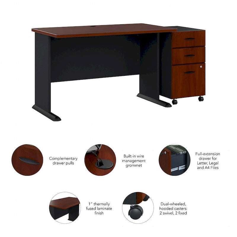 Bureau Série A 48W avec caisson mobile de Bush Business Furniture