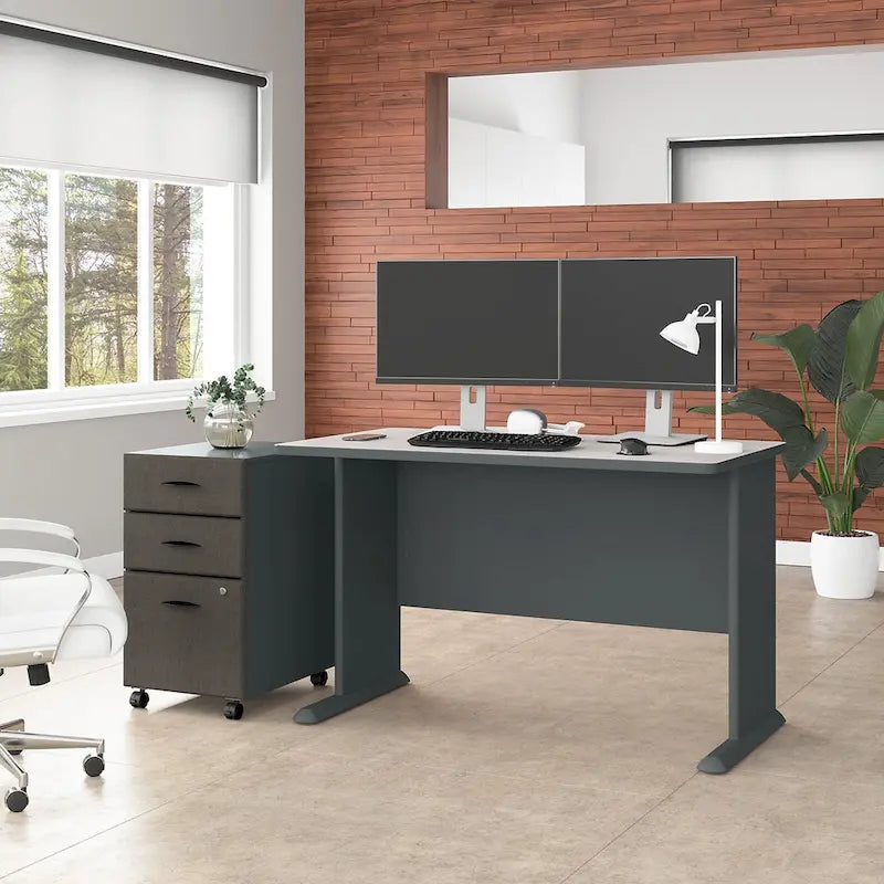 Bureau Série A 48W avec caisson mobile de Bush Business Furniture