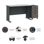 Bureau Série A 48W avec caisson mobile de Bush Business Furniture