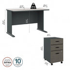 Bureau Série A 48W avec caisson mobile de Bush Business Furniture
