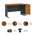 Bureau Série A 48W avec caisson mobile de Bush Business Furniture
