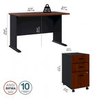 Bureau Série A 48W avec caisson mobile de Bush Business Furniture
