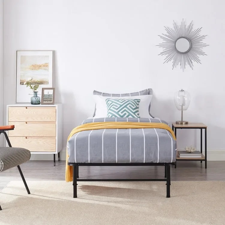 14 Cadre de lit pliable en métal avec sommier de rechange