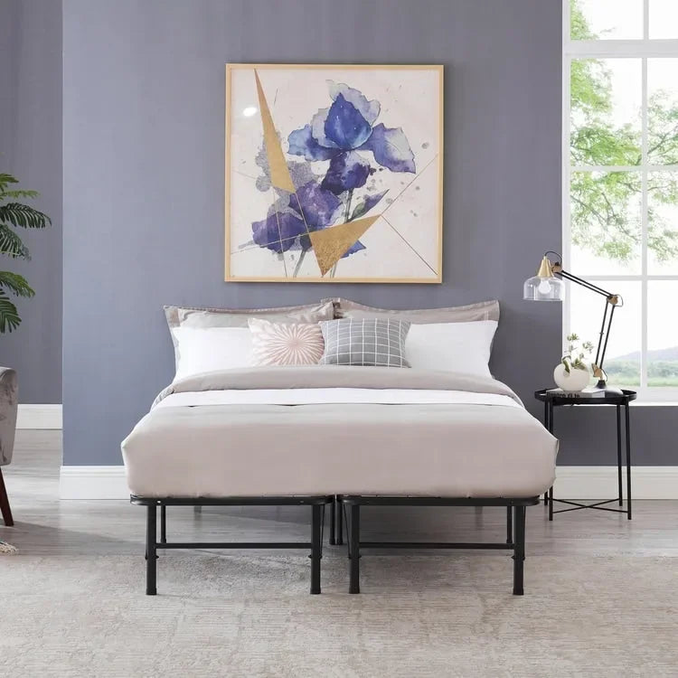 14 Cadre de lit pliable en métal avec sommier de rechange