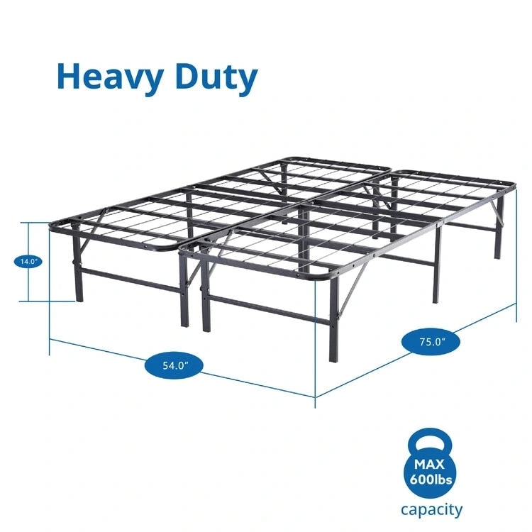 14 Cadre de lit pliable en métal avec sommier de rechange