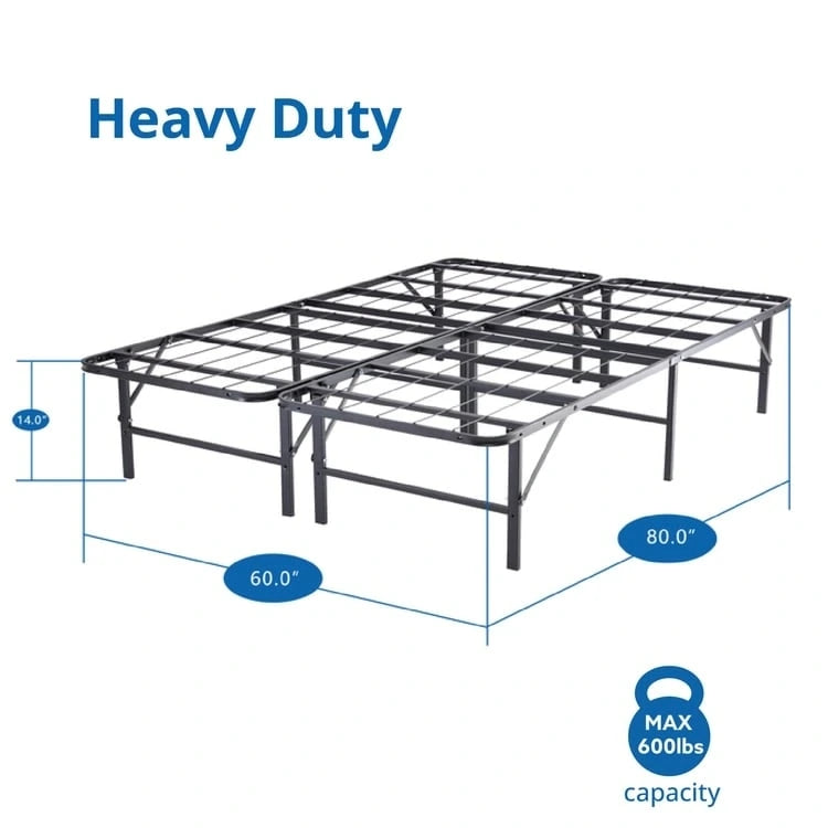14 Cadre de lit pliable en métal avec sommier de rechange