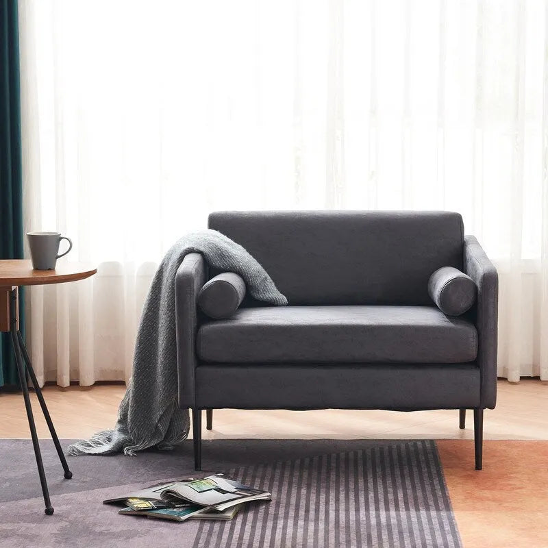 Fauteuil d'appoint d'intérieur rond, 1,5 place, recouvert de tissu métallisé et doté d'un coussin