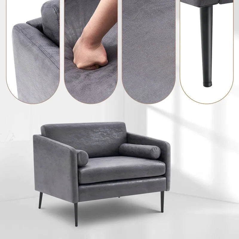 Fauteuil d'appoint d'intérieur rond, 1,5 place, recouvert de tissu métallisé et doté d'un coussin