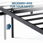 Priage by ZINUS Cadre de lit plateforme en métal noir