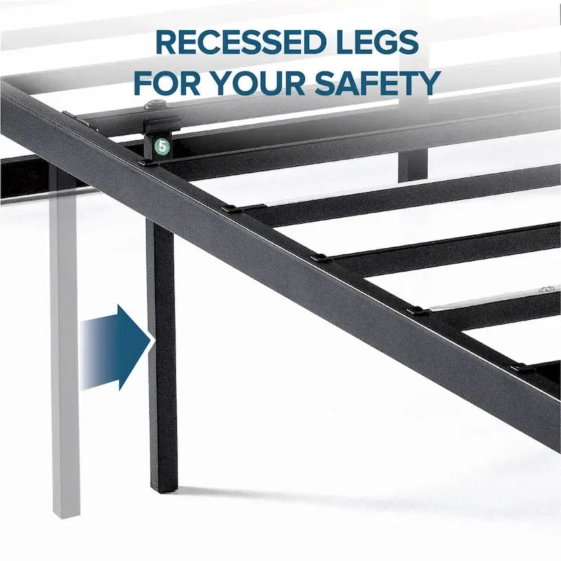 Priage by ZINUS Cadre de lit plateforme en métal noir