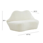 Canapé Lips Velvet - 67,7 cm (L) x 29,1 cm (P) x 36 cm (H)