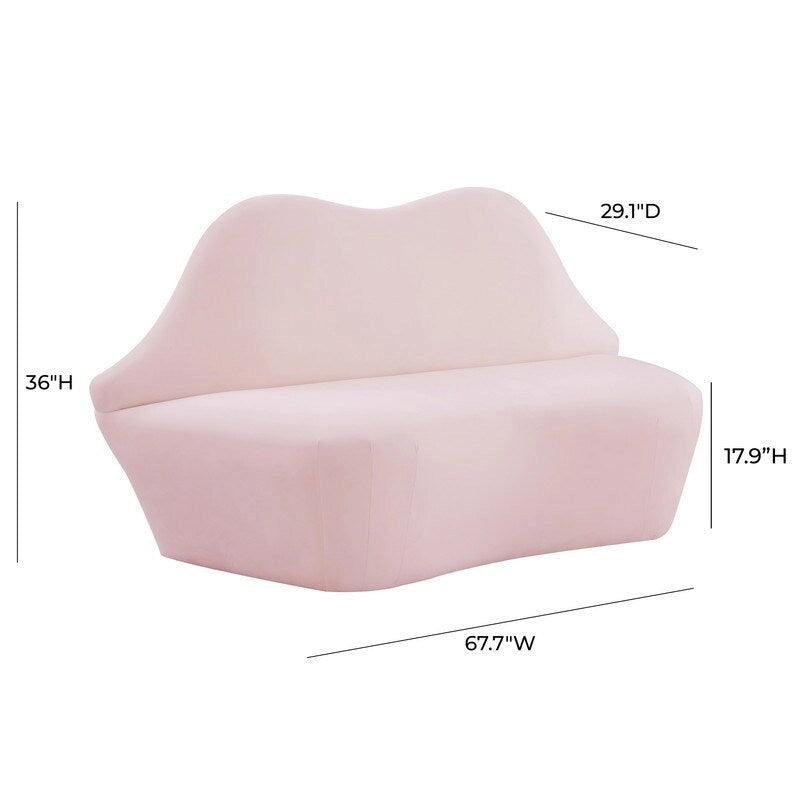 Canapé Lips Velvet - 67,7 cm (L) x 29,1 cm (P) x 36 cm (H)