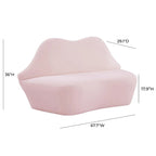 Canapé Lips Velvet - 67,7 cm (L) x 29,1 cm (P) x 36 cm (H)