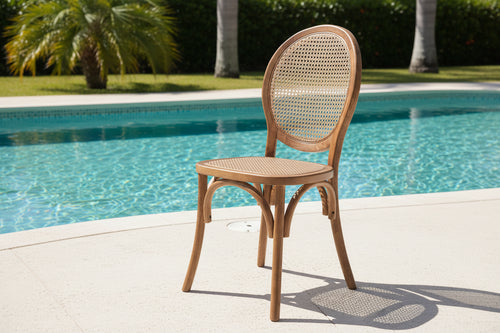 Aurelle Home Mid-Century Modern Rattan Dining Chair (Set of 2)