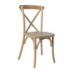 Chaises de salle à manger empilables modernes en bois massif avec dossier croisé (lot de 2)