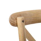 Chaises de salle à manger empilables modernes en bois massif avec dossier croisé (lot de 2)