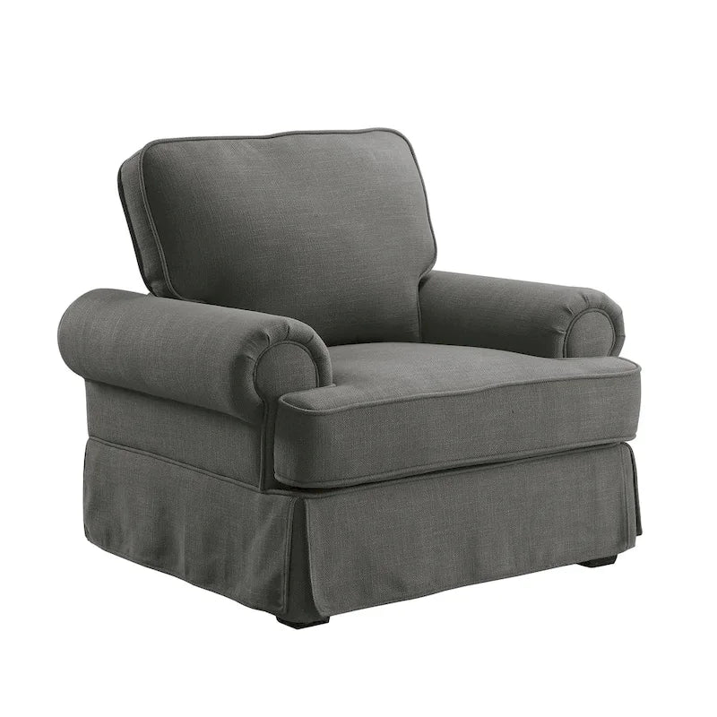 Fauteuil d'appoint rembourré en lin Cupa Transitional de Furniture of America
