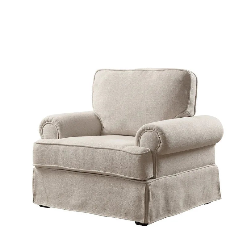 Fauteuil d'appoint rembourré en lin Cupa Transitional de Furniture of America