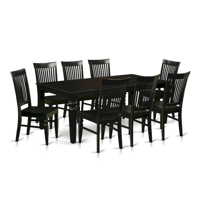 Ensemble de salle à manger East West Furniture - Table de cuisine rectangulaire et chaises de salle à manger, noir (nombre de pièces disponibles)