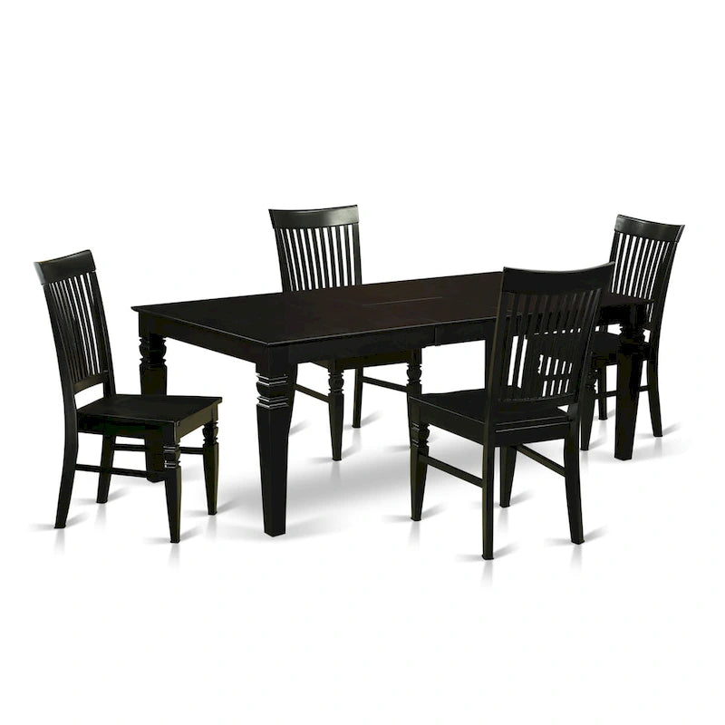Ensemble de salle à manger East West Furniture - Table de cuisine rectangulaire et chaises de salle à manger, noir (nombre de pièces disponibles)
