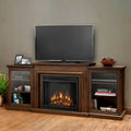 Meuble TV électrique Frederick 72 avec cheminée intégrée en chêne châtaignier par Real Flame - 183 cm (L) x 39 cm (l) x 76 cm (H)