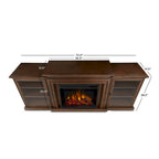 Meuble TV électrique Frederick 72 avec cheminée intégrée en chêne châtaignier par Real Flame - 183 cm (L) x 39 cm (l) x 76 cm (H)