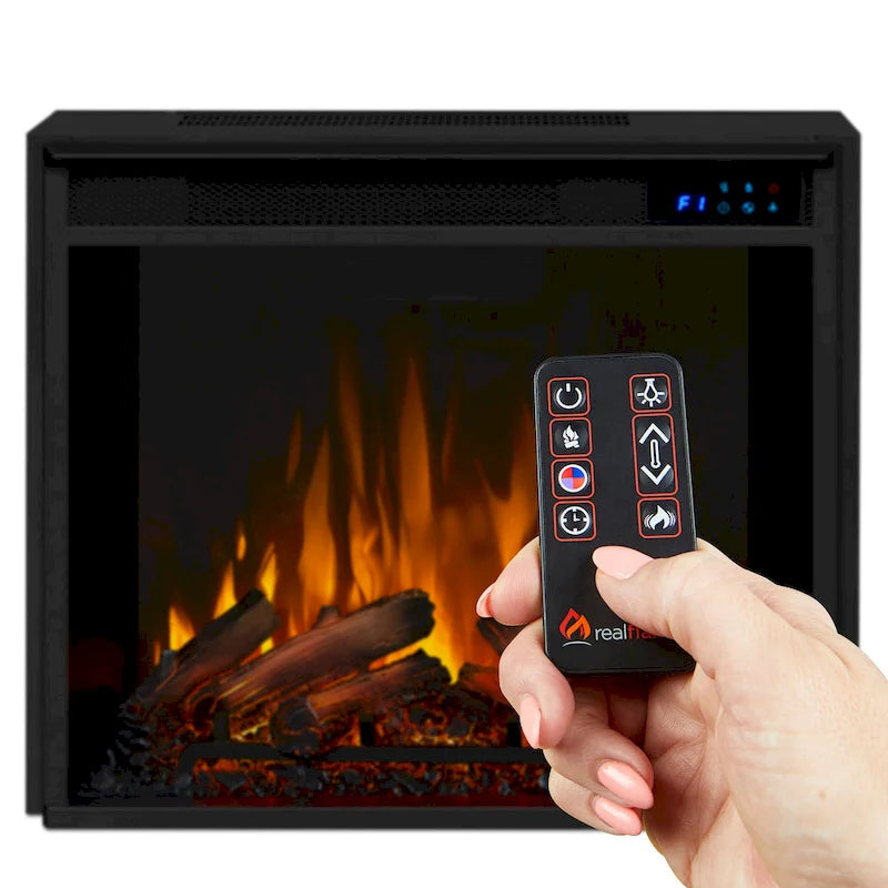 Meuble TV électrique Frederick 72 avec cheminée intégrée en chêne châtaignier par Real Flame - 183 cm (L) x 39 cm (l) x 76 cm (H)