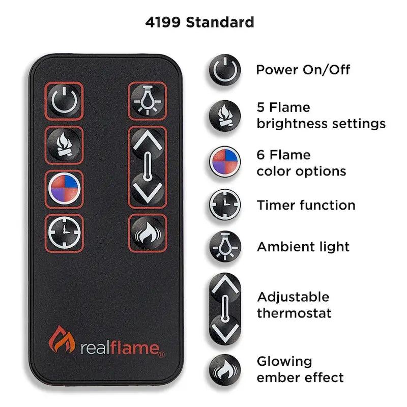 Meuble TV électrique Frederick 72 avec cheminée intégrée en chêne châtaignier par Real Flame - 183 cm (L) x 39 cm (l) x 76 cm (H)