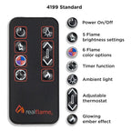 Meuble TV électrique Frederick 72 avec cheminée intégrée en chêne châtaignier par Real Flame - 183 cm (L) x 39 cm (l) x 76 cm (H)