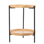 Table d'appoint ronde Vaquero de style moderne avec étagère en bois de SEI Furniture