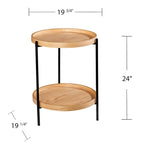 Table d'appoint ronde Vaquero de style moderne avec étagère en bois de SEI Furniture
